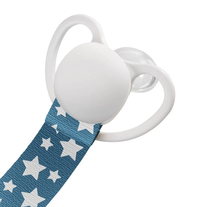 Універсальна стрічка для пустушки, Зірочки срібні Akuku A0584