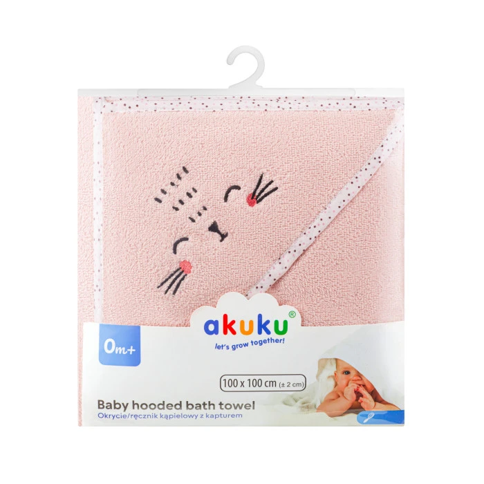 Рушник з капюшоном, Котик 100x100 см Akuku A0664