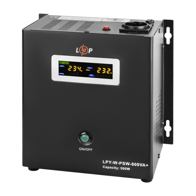 ДБЖ з правильною синусоїдою 12V LPY-W-PSW-800VA+(560Вт)5A/15A
