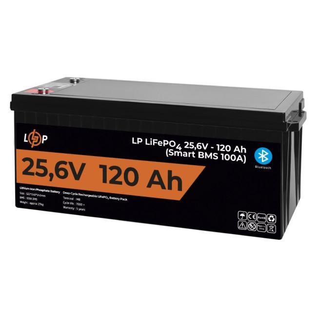 Аккумулятор LP LiFePO4 25,6V - 120 Ah (3072Wh) (Smart BMS 100А) с BT пластик для ИБП