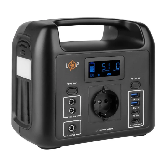 Багатофункціональна портативна зарядна станція LP CHARGER 160 (160W, 204Wh)