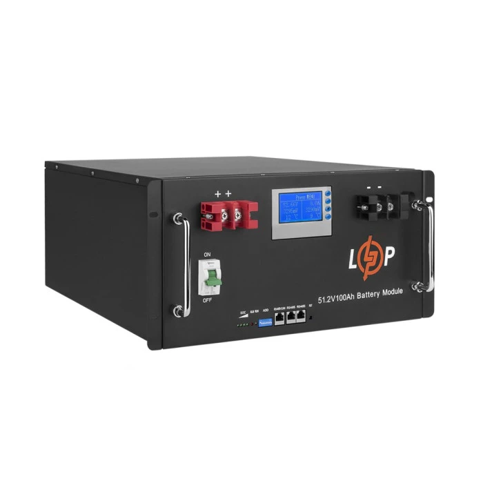Аккумулятор LP LiFePO4 48V (51,2V) - 100 Ah (5120Wh) (Smart BMS 100A) с LCD RM RS485/CAN