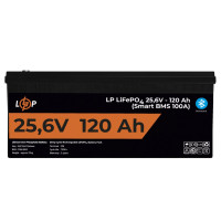 Аккумулятор LP LiFePO4 25,6V - 120 Ah (3072Wh) (Smart BMS 100А) с BT пластик для ИБП