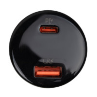 Зарядка в прикуривателе LP 100W Type-C+USB (QC4/PD3.0/PPS) WCH01