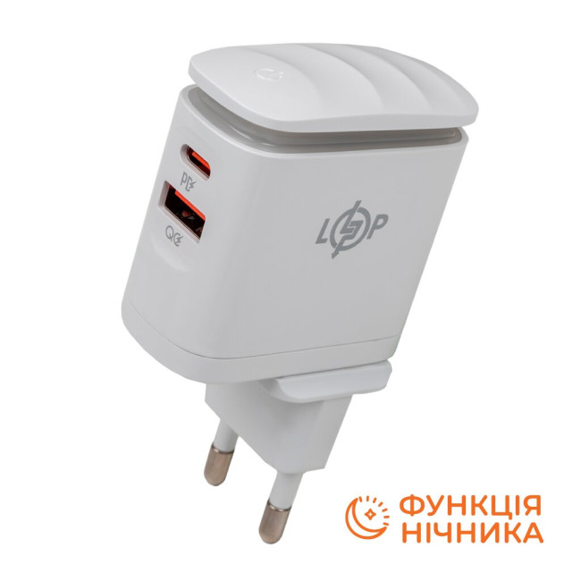 Зарядка для телефона LP 25W (Type-C+USB) QC3.0 PD + кабель (Type-C to Type-C) 25WCH