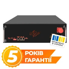 Акумулятор LP LiFePO4 51,2V - 100 Ah (5120Wh) (BMS SP 100A/50А) RM RS485/CAN LCD BL