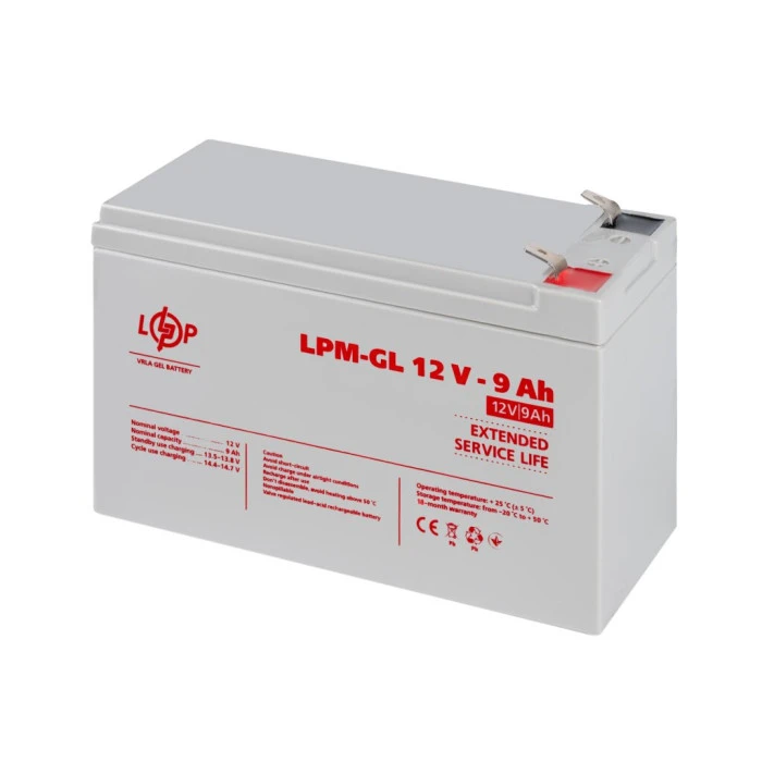 Аккумулятор гелевый LPM-GL 12V - 9 Ah