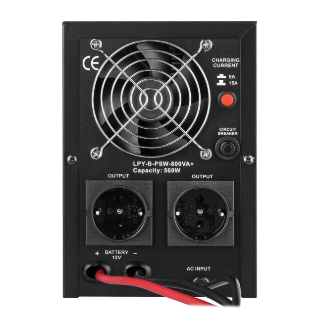 ДБЖ з правильною синусоїдою 12V LPY-B-PSW-800VA+(560Вт) 5A/15A
