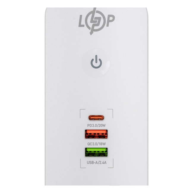 Сетевой фильтр (удлинитель) LP (5x220V-2500W, 1xUSB-38W/PD/QC3.0, 1xType-C 20W, 1xUSB 18W)