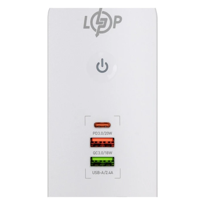 Сетевой фильтр (удлинитель) LP (5x220V-2500W, 1xUSB-38W/PD/QC3.0, 1xType-C 20W, 1xUSB 18W)