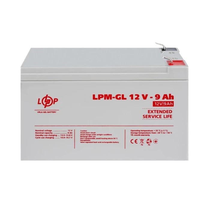 Аккумулятор гелевый LPM-GL 12V - 9 Ah