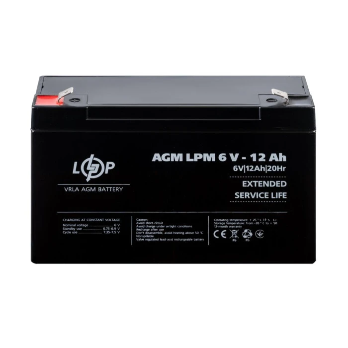 Аккумулятор AGM LPM 6V - 12 Ah
