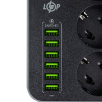 Сетевой фильтр (удлинитель) LP F24U6 (3x220V-2500W, 6xUSB-3,4A)