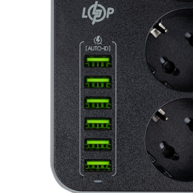 Сетевой фильтр (удлинитель) LP F24U6 (3x220V-2500W, 6xUSB-3,4A)