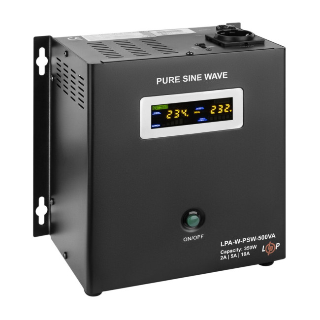 ДБЖ з правильною синусоїдою 12V LPA-W-PSW-500VA(350Вт) 2A/5A/10A