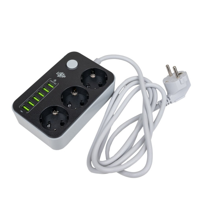 Сетевой фильтр (удлинитель) LP F24U6 (3x220V-2500W, 6xUSB-3,4A)