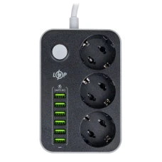 Сетевой фильтр (удлинитель) LP F24U6 (3x220V-2500W, 6xUSB-3,4A)