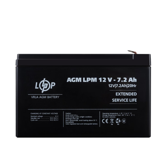 Аккумулятор AGM LPM 12V – 7.2 Ah