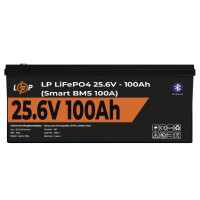 Аккумулятор LP LiFePO4 24V (25,6V) – 100 Ah (2560Wh) (Smart BMS 100А) с BT пластик