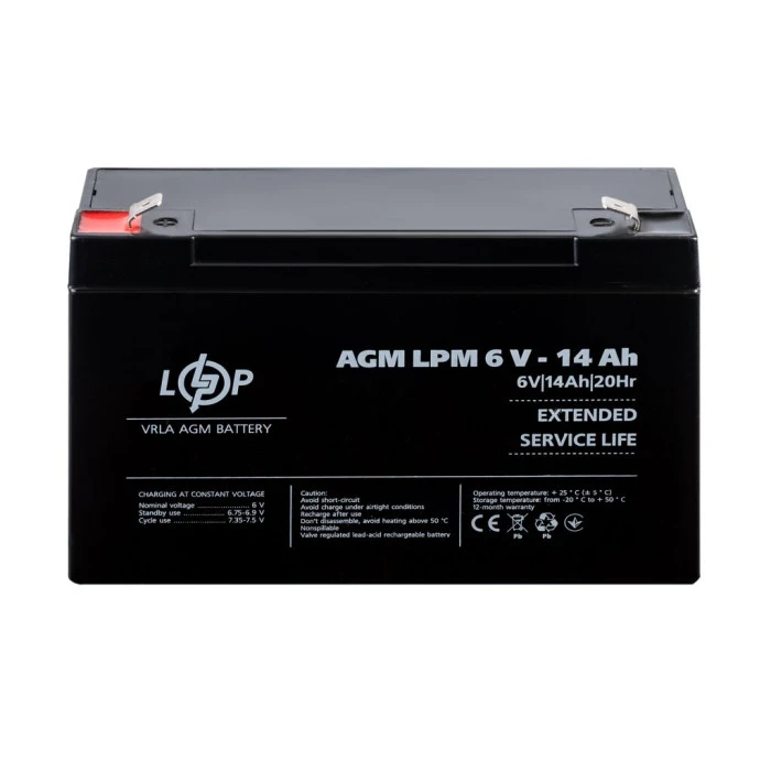 Аккумулятор AGM LPM 6V - 14 Ah
