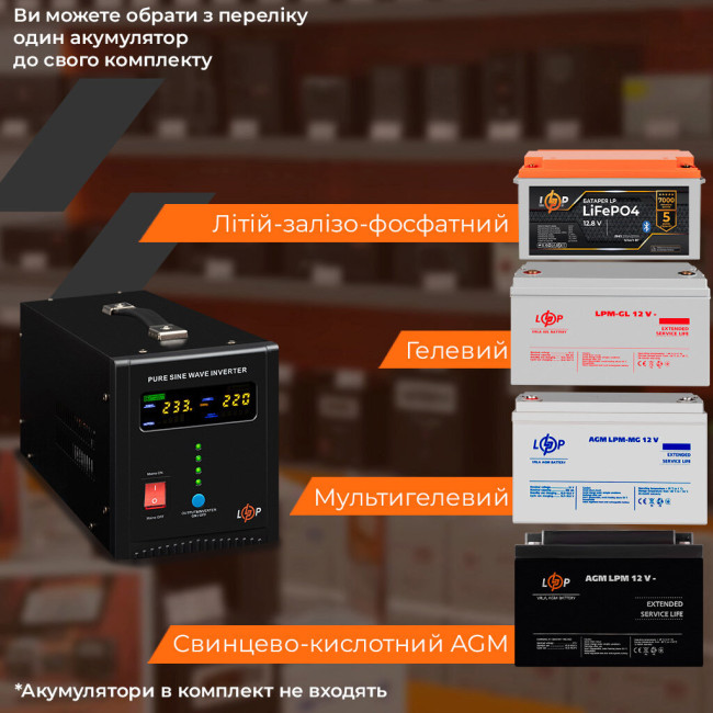 ДБЖ LogicPower LPY-PSW-1000VA+ (700Вт) 10A/20A з правильною синусоїдою 12V