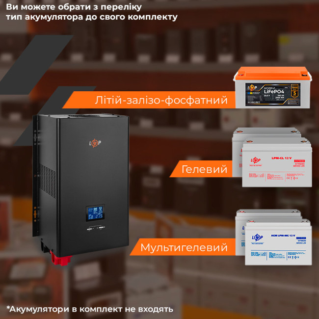 ДБЖ з правильною синусоїдою 24V LPE-W-PSW-3600VA+ (2500Вт) 1-40A