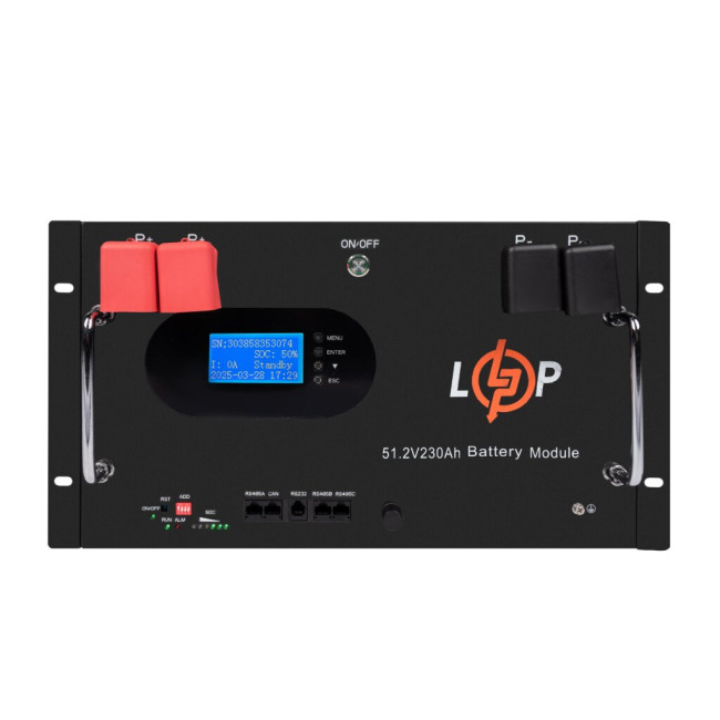 Аккумулятор LP LiFePO4 51,2V - 230 Ah (11776Wh) (Smart BMS 200A) с LCD RM AB RS485/CAN