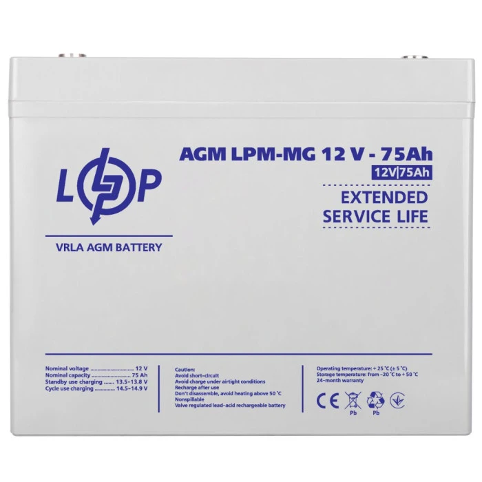 Акумулятор мультигелевий LPM-MG 12V - 75 Ah