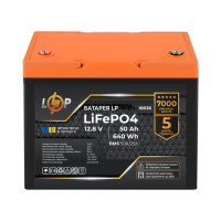 Акумулятор LP LiFePO4 для ДБЖ 12V (12,8V) - 50 Ah (640Wh) (BMS 50A/25A) пластик