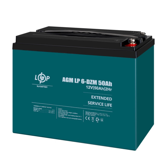 Тяговый свинцово-кислотный AGM аккумулятор LP 6-DZM-50 Ah