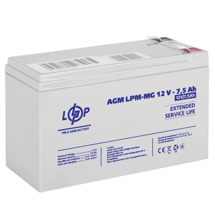 Акумулятор мультигелевий LPM-MG 12V - 7.5 Ah