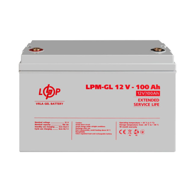 Аккумулятор гелевой LPM-GL 12V - 100 Ah