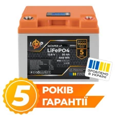 Акумулятор LP LiFePO4 LCD 12V (12,8V) - 50 Ah (640Wh) (BMS 50A/25A) пластик