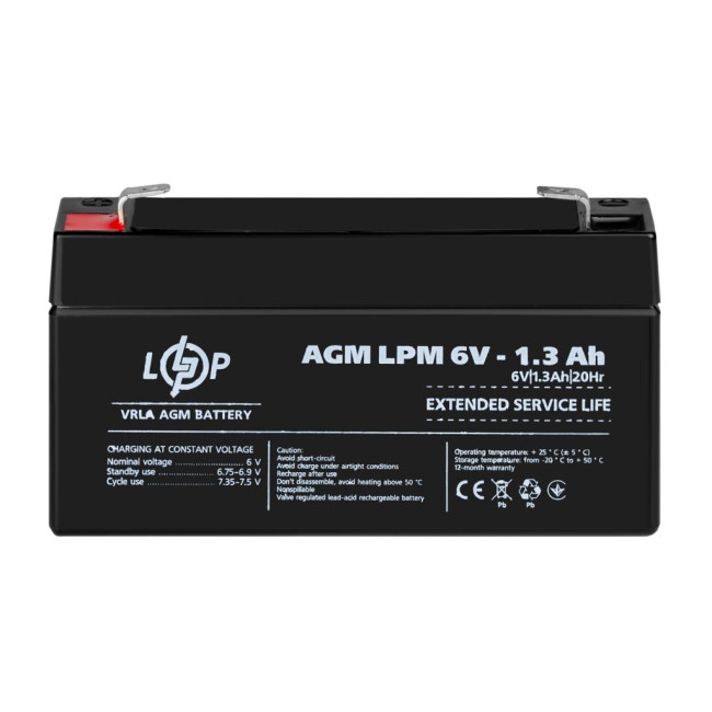 Аккумулятор AGM LPM 6V – 1.3 Ah