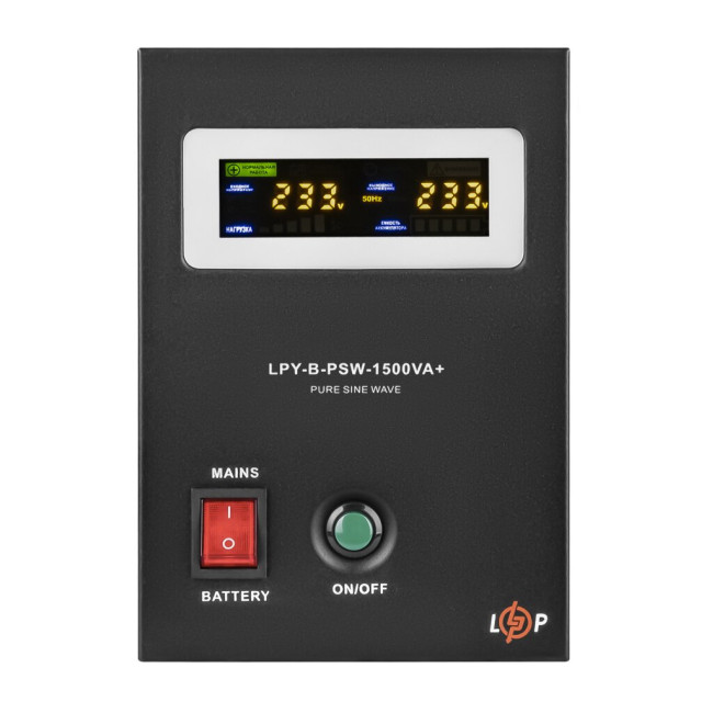 ДБЖ з правильною синусоїдою 24V LPY-B-PSW-1500VA+(1050Вт) 10A/15A