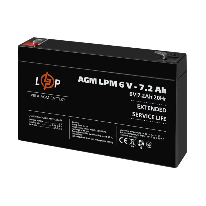 Аккумулятор AGM LPM 6V – 7.2 Ah