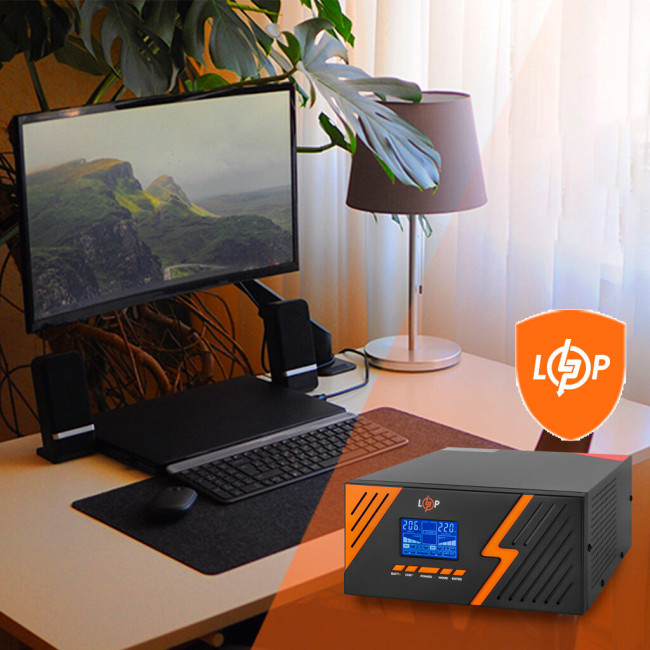 ИБП с правильной синусоидой 12V LPM-PSW-1500VA (1050Вт) Black