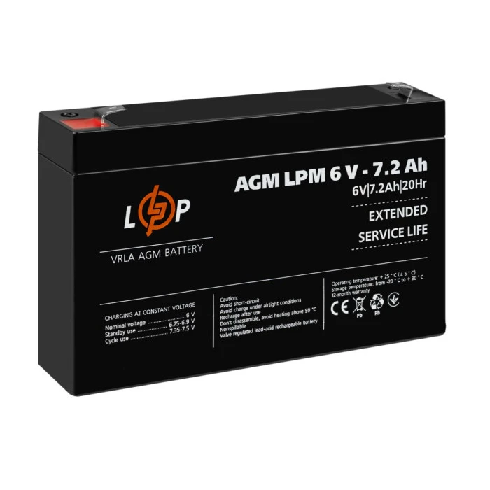 Аккумулятор AGM LPM 6V – 7.2 Ah