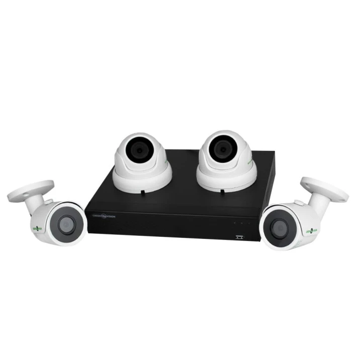 Комплект видеонаблюдения уличный на камеры 2 антивандальные (купольные), 2 цилиндрические камеры 1080P GV-K-S17/04