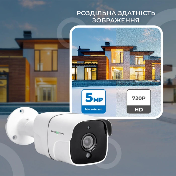 Комплект видеонаблюдения на 4 камеры GV-IP-K-W75/04 5MP