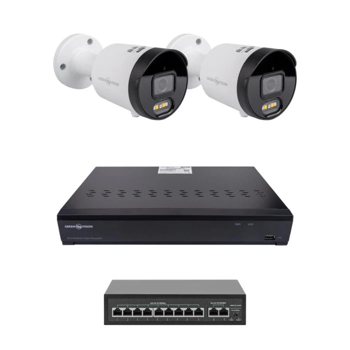 Комплект видеонаблюдения на 2 камеры GV-IP-K-W102/2 4MP (Ultra AI)