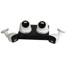 Уличный комплект видеонаблюдения на 4 камеры 2 цилиндрические 2 купольные (LED подсветки) камеры 5MP GV-K-E36/04