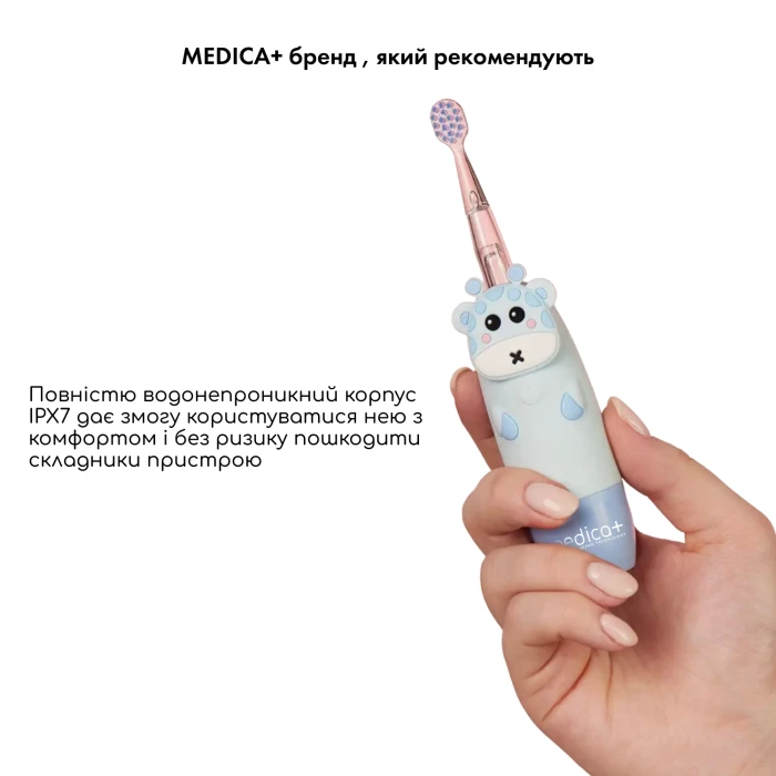 Детская зубная щетка MEDICA+ KidsBrush 2.0 Blue + Насадки (6 шт) (Japan)