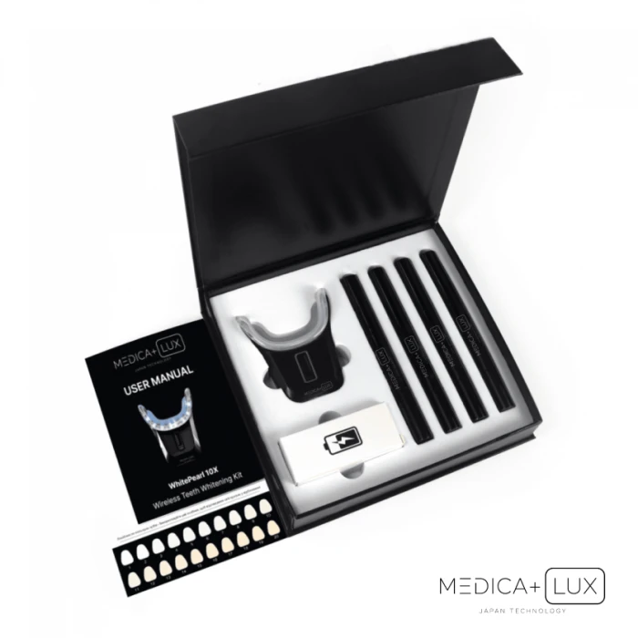 Набір Ультразвукова зубна щітка Medica+ PROBRUSH 9.0 black + Відбілювальна капа для зубів Medica+ WhitePearl 10X Black