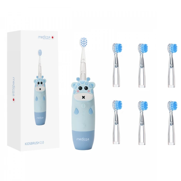 Детская зубная щетка MEDICA+ KidsBrush 2.0 Blue + Насадки (6 шт) (Japan)