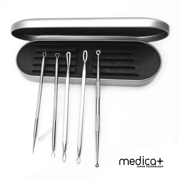 Ультразвуковой скраббер для лица MEDICA+ Vibroskin 5.0 + инструменты для чистки лица (Japan)