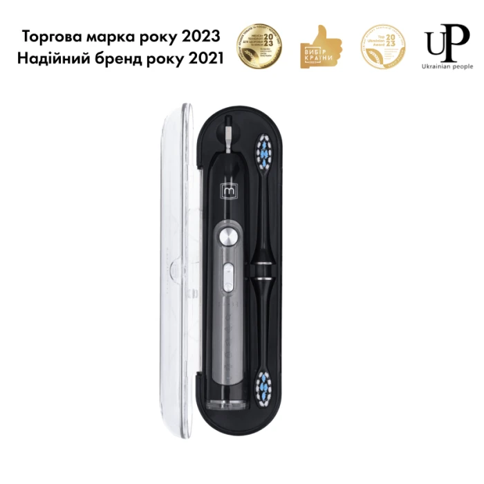 Ультразвуковая зубная щетка MEDICA+ PROBRUSH 9.0 black + насадки (6 шт) (Japan)