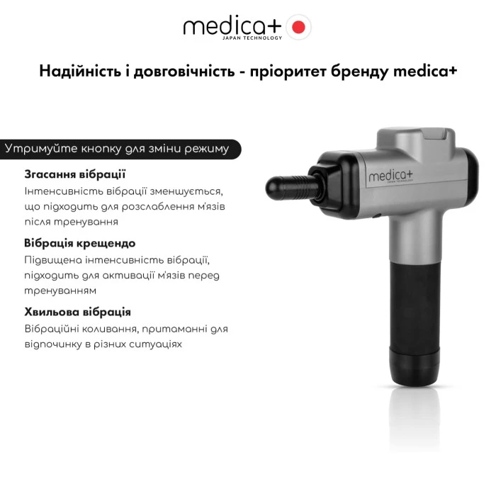 Перкусійний ручний масажер для тіла і м'язів MEDICA+ MassHand Pro 6.0 (Japan)