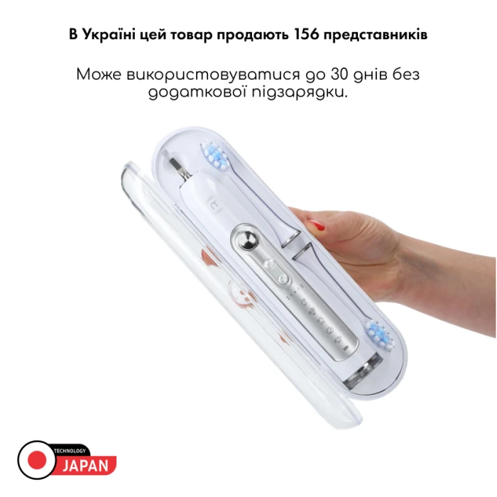 Ультразвуковая зубная щетка MEDICA+ PROBRUSH 9.0 white + насадки (6 шт) (Japan)