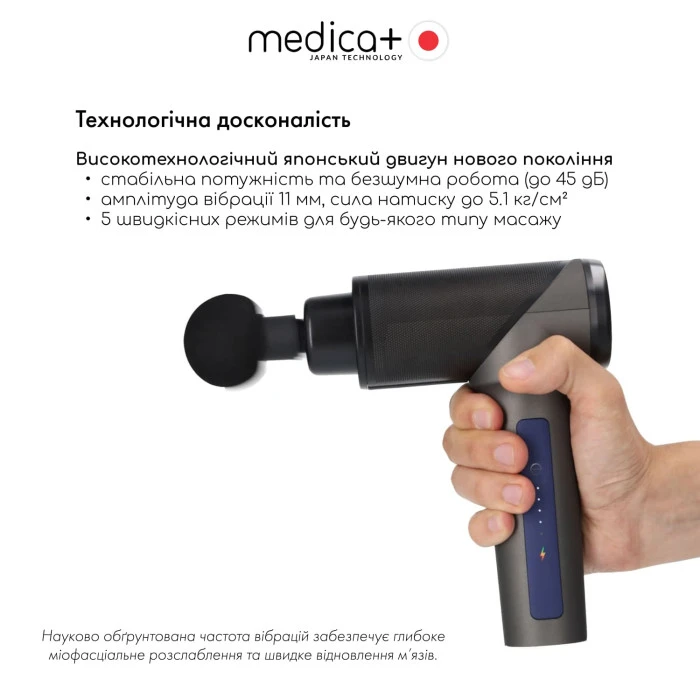 Перкуссионный ручной массажер для тела и мышц MEDICA+ MassHand Pro 5.0 (Japan)